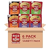 Heat & Eat Rice, Microwave Rice, Quick Cook Rice, 3 Flavor Variety Pack, (6 Pack)