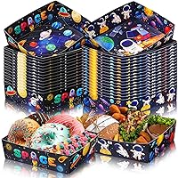 36 Pack Outer Space Party Supplies 5 lb Large Solar System Planet Nacho Boats Severing Food Trays for Astronaut Party Galaxy Party Kids Birthday Party Supplies
