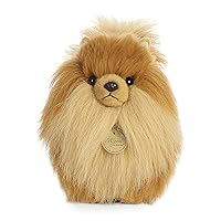 Aurora® Realistic Miyoni® Pomeranian Stuffed Animal - Lifelike Detail - Cherished Companionship - Brown 9 Inches