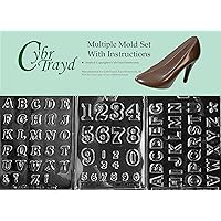 Cybrtrayd 3-Piece Numbers and Letters Chocolate Molds
