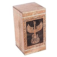 Guitar Wooden Urns for Human Ashes Adult Large - Cremation Urn for Ashes -Burial Urn for Columbarium - Funeral Urn Box (250 LB - Hardwood, Angle Wing-2)