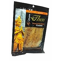 2 Packs of Seasoned & Rolled Cuttlefish, Delicious Food Snack From My Choice Thai Brand, GMP Certifications. 4 or 5 Strar Otop Rating Approved. (115 G/ Pack)
