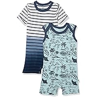 HonestBaby Multipack Short Romper Sets and Dresses 100% Organic Cotton for Infant Baby, Toddler Boys, Girls, Unisex (LEGACY)