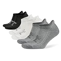 Balega Hidden Comfort No-show, Heel Tab, Running Socks for Men and Women (3 Pairs, White & Black & Charcoal)