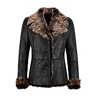 Ladies Spanish Sheepskin Natural Genuine Designer Warm Winters Leather Jacket SC-396