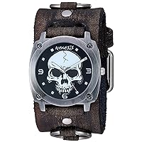 Nemesis Unisex KDFRB926K Heavy Skull Analog Display Black Watch