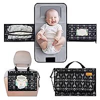 Kopi Baby Portable Diaper Changing Pad - Baby Changing Pad & Diaper Changer Travel Bag, Smart Design Baby Changing Mat, Portable Changing Pad for Baby, Baby Changing Station, Infant Gift - Black Arrow