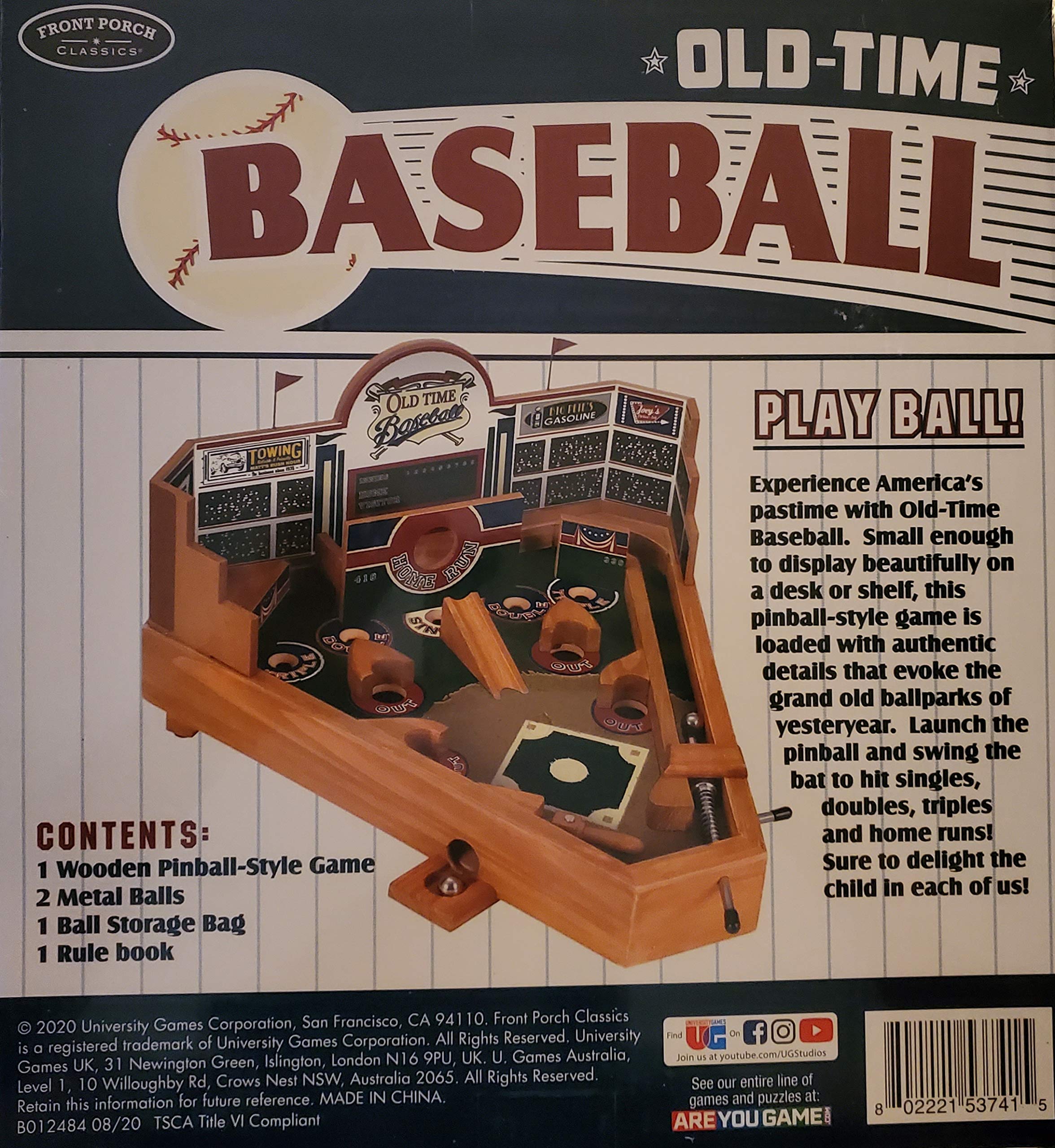 Front Porch Classics, Old Time Baseball Classic Table Top Pinball Game