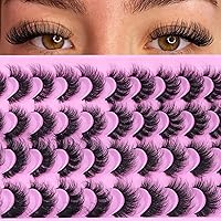 Fluffy False Lashes D Curl Mink Lashes Natural Look Faux Mink Eyelashes 4 Styles Mixed Lashes Volume Strip Eyelashes 20 Pairs Multipack by Focipeysa