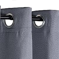 Superior Blackout Curtains, Room Darkening, Bedroom, Drapes, Kitchen, Living Room Window Accents, Sun Blocking, Thermal, 2 Pack, Linen Pattern Blackout Curtains, Set of 2, 52