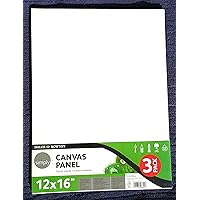 Daler-Rowney Simply Canvas Panel, 12x16 inches, 3 Pack - Artist Canvas for Oil, Acrylic, Pouring & Mixed Media - 100% Cotton, Triple Primed