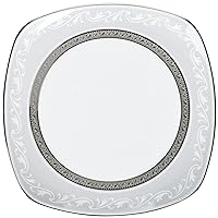 Noritake Crestwood Platinum 8-3/4-Inch Square Luncheon Plate