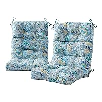 Greendale Home Fashions Outdoor 44 x 22-inch High Back Chair Cushion, Set of 2, Paisley 2 Count