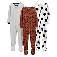 Girls' 3-Pack Snug Fit Footed Cotton Pajamas