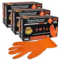 Dura-Gold Duratection 8 Mil Orange Super Duty Diamond Textured Nitrile Disposable Gloves