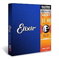 Elixir Strings - Nickel Plated Steel Electric Guitar Strings with NANOWEB Coating - Elixir Electric Guitar Strings - Medium (.011-.049)