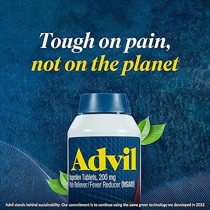 Advil Pain Reliever and Fever Reducer, Pain Relief Medicine with Ibuprofen 200mg for Headache, Backache, Menstrual Pain and Joint Pain Relief - 50x2 Coated Tablets