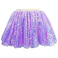 Happy Cherry Tutus for Girls 3 Layered Tulle Skirt Sequin Ballet Skirts Princess Sparkling Dance Skirt