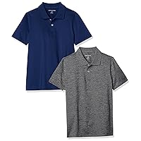 Amazon Essentials Boys and Toddlers' Active Performance Polo Shirts, Pack of 2