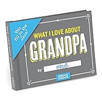 Knock Knock What I Love about Grandpa Fill in the Love Book Fill-in-the-Blank Gift Journal, 4.5 x 3.25-inches,Grey/Grandpa