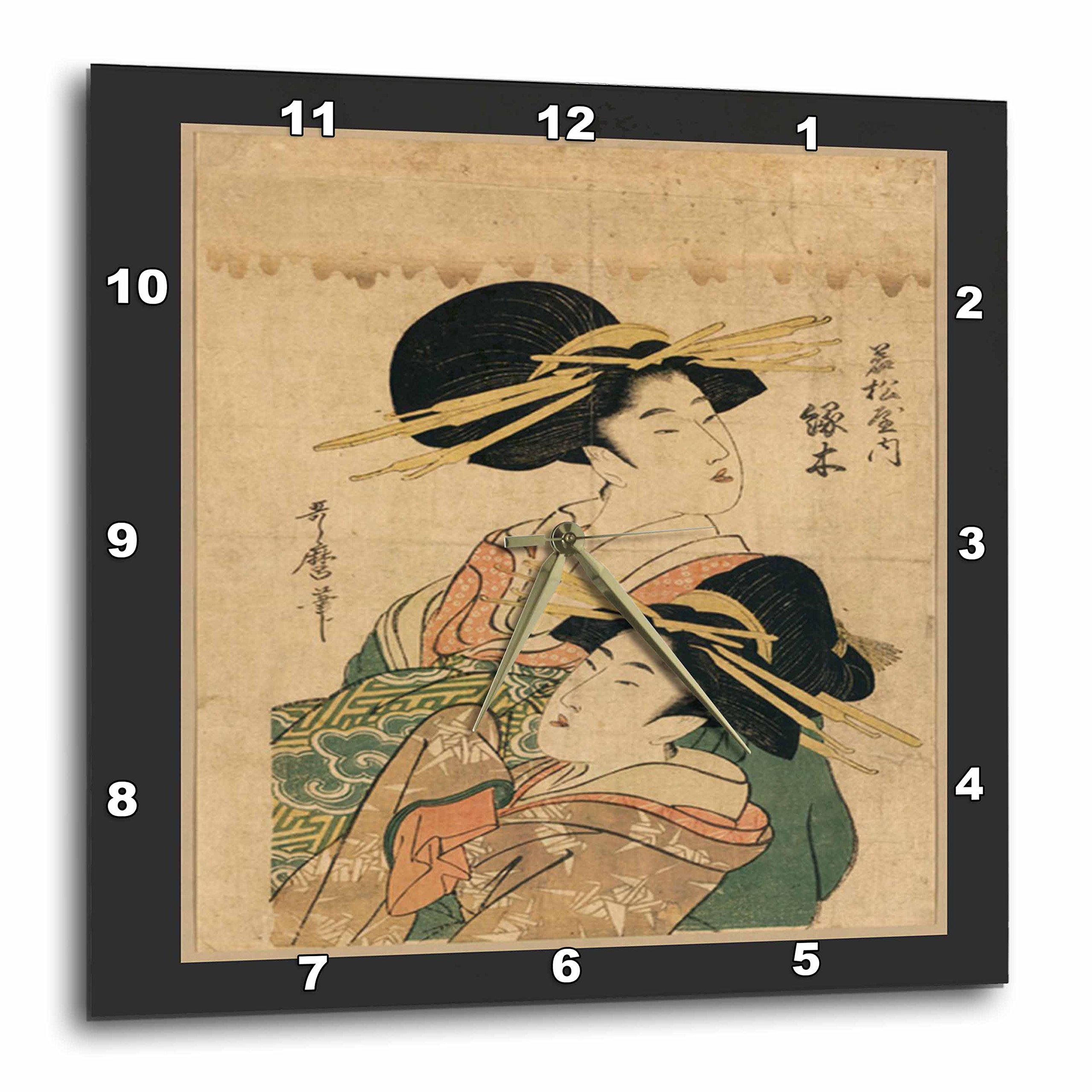 3dRose DPP_44756_2 2 Vintage Oriental Ladies-Wall Clock, 13 by 13-Inch
