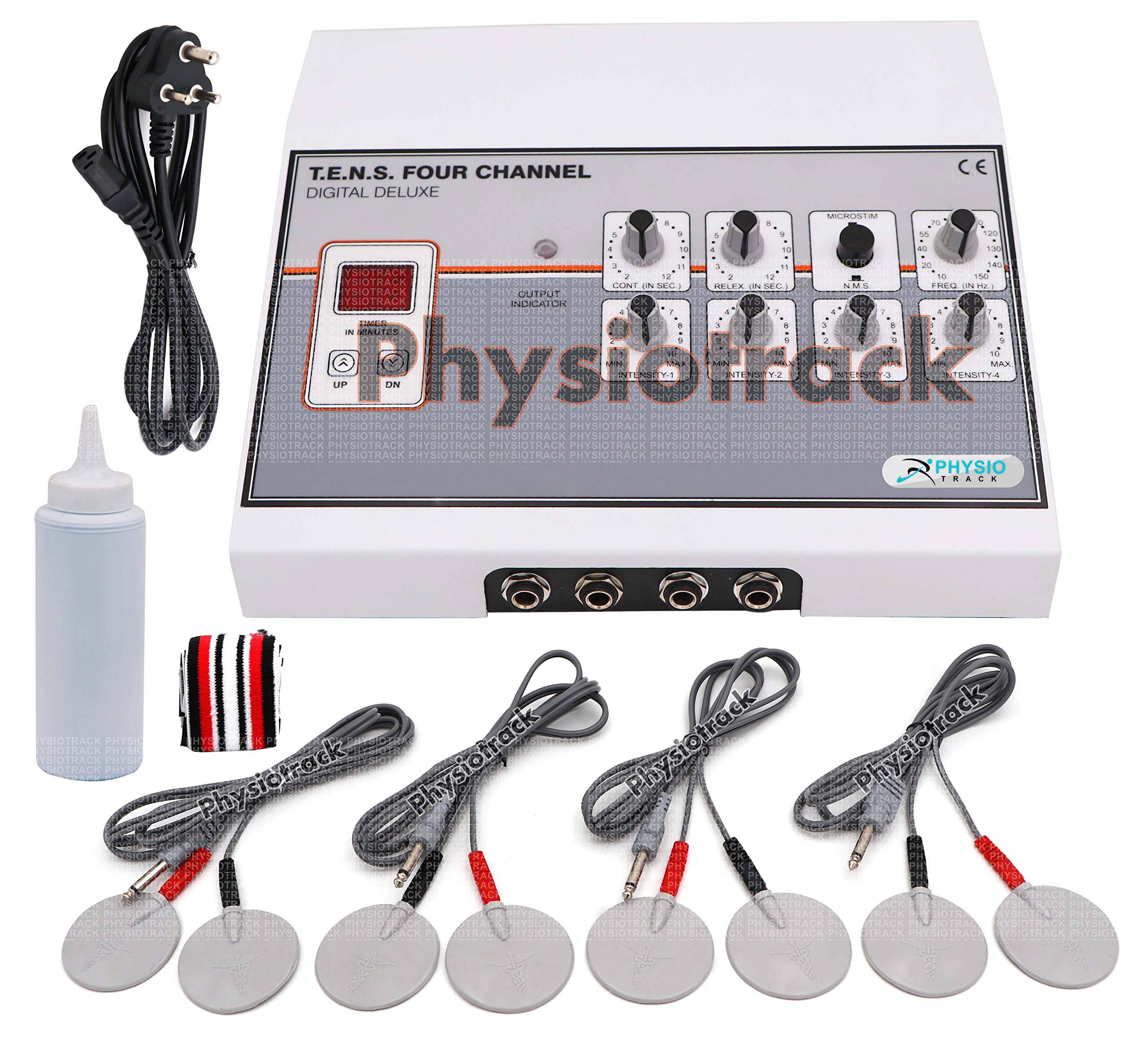 Physiotrack Tens 4 Channel Nms (Manual) Machine for Physiotherapy Equipments Physiotherapy Machine Nerve Stimulator