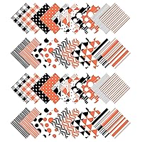 Soimoi Precut 10-inch Florals Prints Cotton Fabric Bundle Quilting Squares Charm Pack DIY Patchwork Sewing Craft- Orange