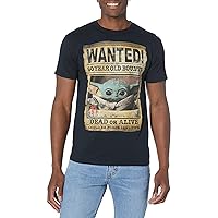 STAR WARS Men's Baby Yoda Child Mandalorian Wanted Poster T-Shirt