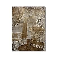NANKAI Modern Abstract Painting 40x28 Inch Gold Textured Wall Art Deco Painting Frame Art Oil Painting