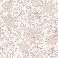 Dusted Pink Garden Floral Removable Peel and Stick Floral Wallpaper, 20.5 in X 16.5 ft, Made in the USA