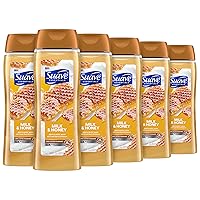 Suave Essentials Gentle Body Wash Milk & Honey 6 Count With A Sweet Oil Blend Essence Infused With Vitamin E & Honey Extract 18 Oz