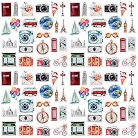 OIIKI 225 PCS Travelling Scrapbook Stickers, Mini Size Adventure Decals, DIY Decoration Stickers for Scrapbook, Vacation Albums, Travel Stub Diary, Journal, Travel Case, Calendars (5 Pack x 45 PCS)