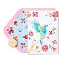 Papyrus Blank Card (Hummingbird On Branch)