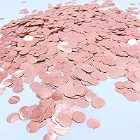 Glitter Rose-Gold Foil Metallic Round Table Confetti Circle Dots Mylar Table Scatter Confetti Wedding Bridal Shower Engagement Baby Shower Birthday Party Confetti Decorations, 60g