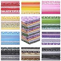 Oudain 100 Pcs Quilting Fabric Squares Fat Fabric Bundles Cotton Fabric Square Flower Craft Fabric Scraps Quilting Supplies for DIY Craft Sewing(10 Inch)