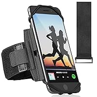 360° Rotatable Premium Sports Running Armband for All Phones: iPhone 13 Pro Max, 12, 11, X, XR, 8, Samsung Galaxy S21 S20 S10 S9 Edge, LG, HTC, Pixel; Universal Cellphone Holder + Free Extender Strap