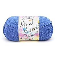 Lion Brand Yarn Pound of Love, Value Yarn, Large Yarn for Knitting and Crocheting, Craft Yarn, Denim