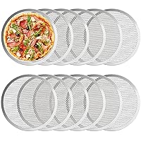 LRui Pizza Screen,12 Inch,12 Pack,Seamless Aluminum Pizza Pan With Holes.