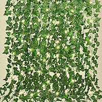 RECUTMS Artificial Ivy Vines, 250 FT with 300 LED String Light, Leaf Garland Hanging Ivy Plants for Room Garden Office Wedding Wall Décor, (36 Pack)