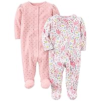 baby-girls 2-pack Cotton Snap Footed Sleep and PlayBaby and Toddler Sleepers