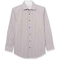 Isaac Mizrahi Boys' Slim Fit Stripe Pattern Button Down Shirt