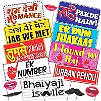 Bollywood Style Wedding Party Prop Laser Cut Photo Booth Props DIY Kit for Party (15 Pcs) by Indian Collectible
