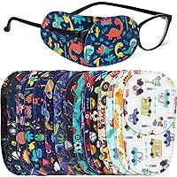 16 Pcs Eye Patches for Kids Girls Boys Cartoon Eyeglass Patches Covers Reusable Lazy Eye Patch for Children(Cute Style) Multicolored