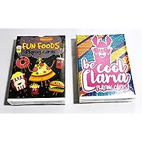 Llama & Fun Foods Emoji Poker Cards Plastic Coated