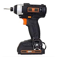 WEN Cordless Impact Driver with 20V Max Battery, Bits, Charger and Carrying Bag (49135)