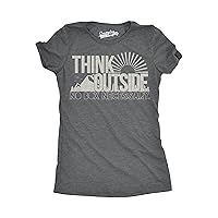Womens Think Outside No Box Necessary Funny Cool Camping Graphic Funny T Shirt