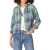 Lucky Brand Men's Plaid Cropped Hoodie
