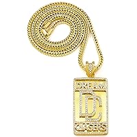 Dream Chasers Gold Color Pendant with 36 Inch Franco Necklace