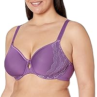 Elomi Women's Charley Bandless Spacer T-Shirt Bra: Floral Lace, Breathable Spacer Fabric, Diamond Mesh Detail. DD+ Bras