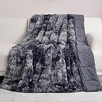 Weighted Blanket Queen Size 15 Pound for Adults, Sherpa Faux Fur Heavy Blanket for Couch Bed, Super Soft Plush Fleece Cozy Sherpa Reverse, Luxury Long Fur Throw Blanket, 60